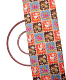 Blue Colour Animal Print Zari Embroidery Phantom Raw Silk Fabric