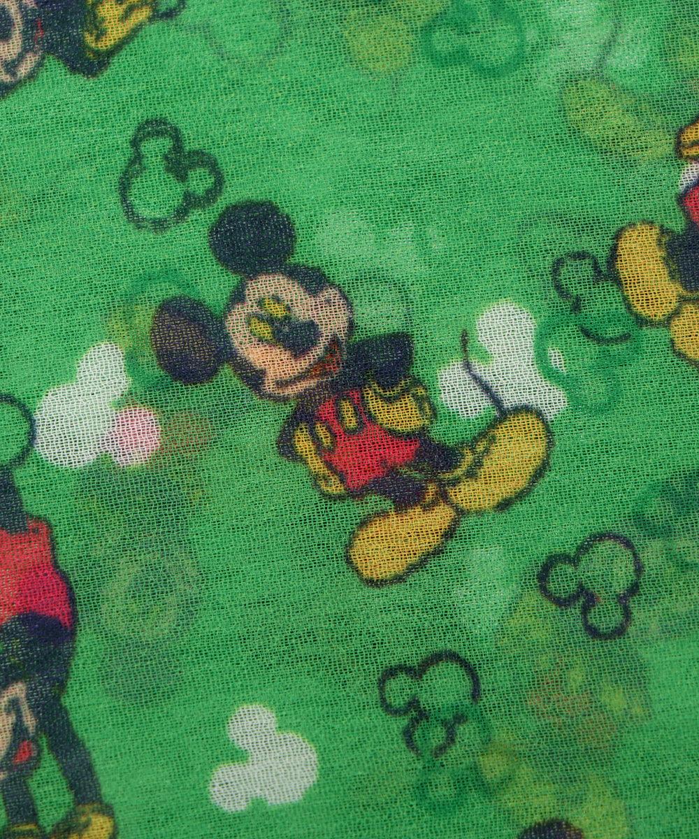 green colour floral print georgette fabric