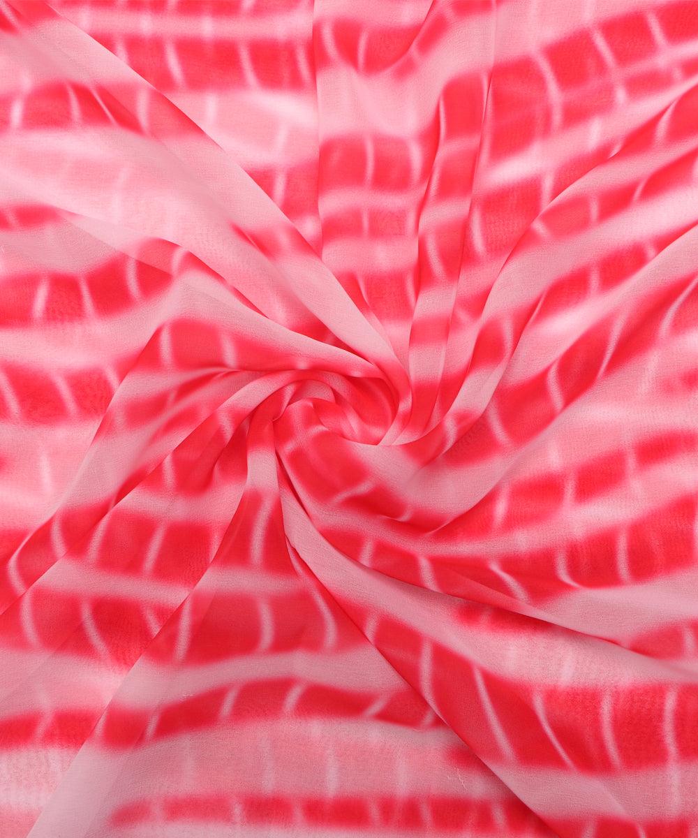 red colour tie dye georgette fabric