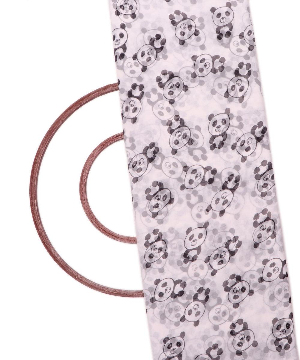 white colour kids print georgette fabric