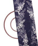 Navy Blue Colour Floral Net Sequin Embroidery Fabric