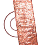 Light Orange Colour Sequin Net Embroidery Fabric