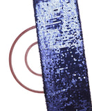 Navy Blue Colour Sequin Net Embroidery Fabric