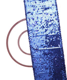 Royal Blue Colour Sequin Net Embroidery Fabric