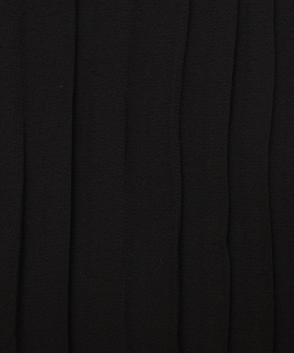 black colour plain pleated georgette fabric