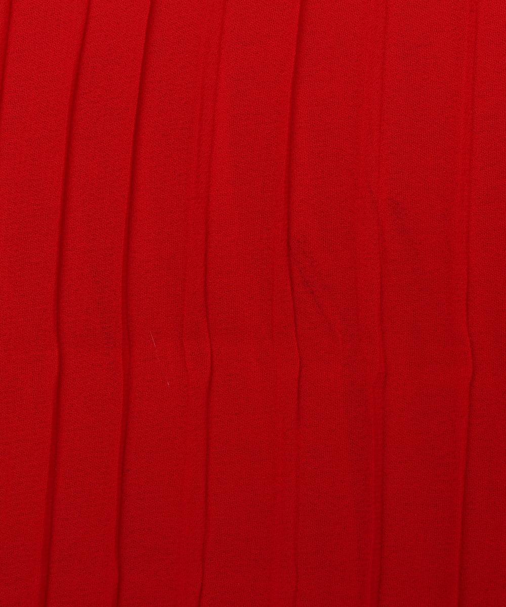 red colour plain pleated georgette fabric