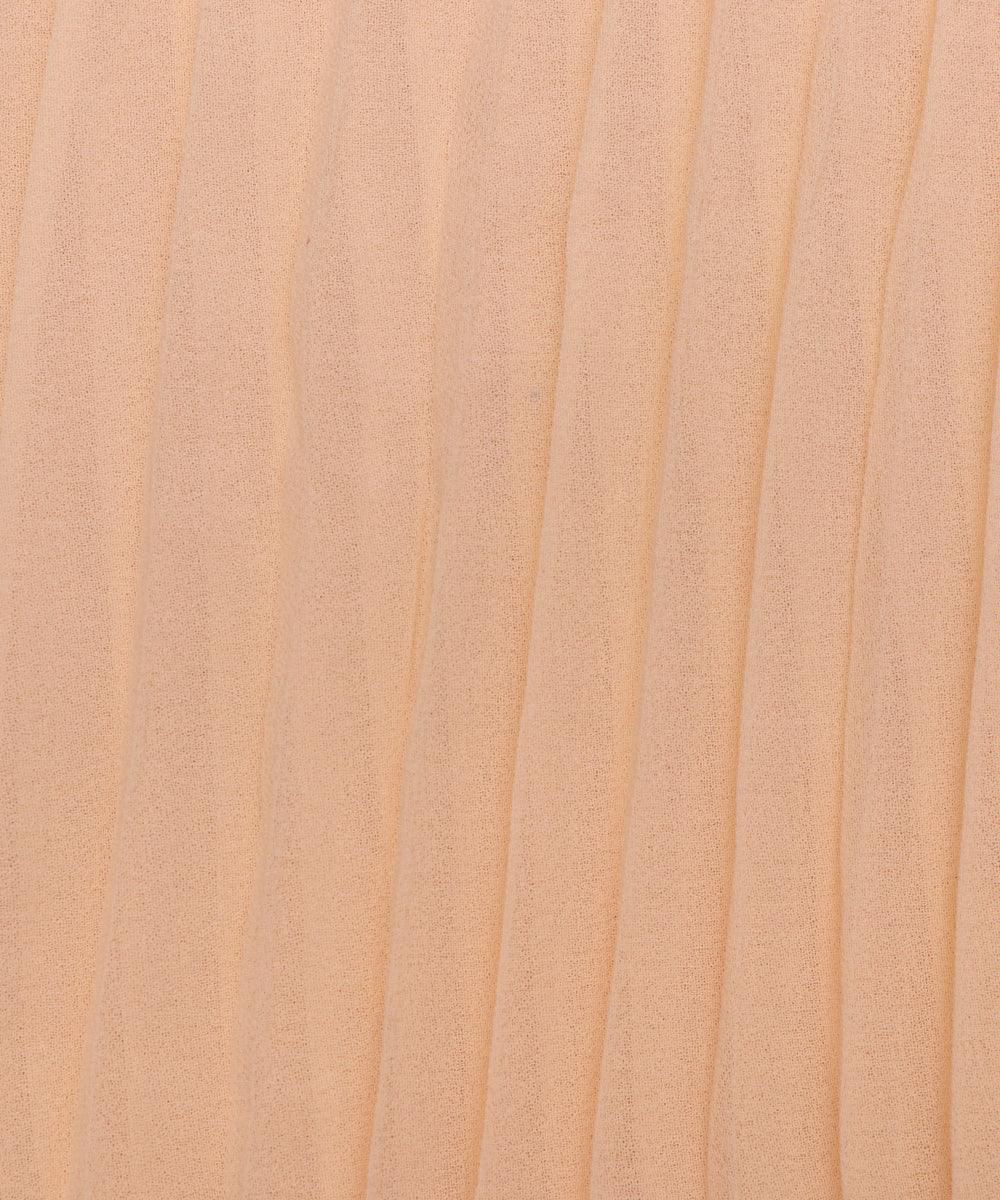 off white colour plain pleated georgette fabric