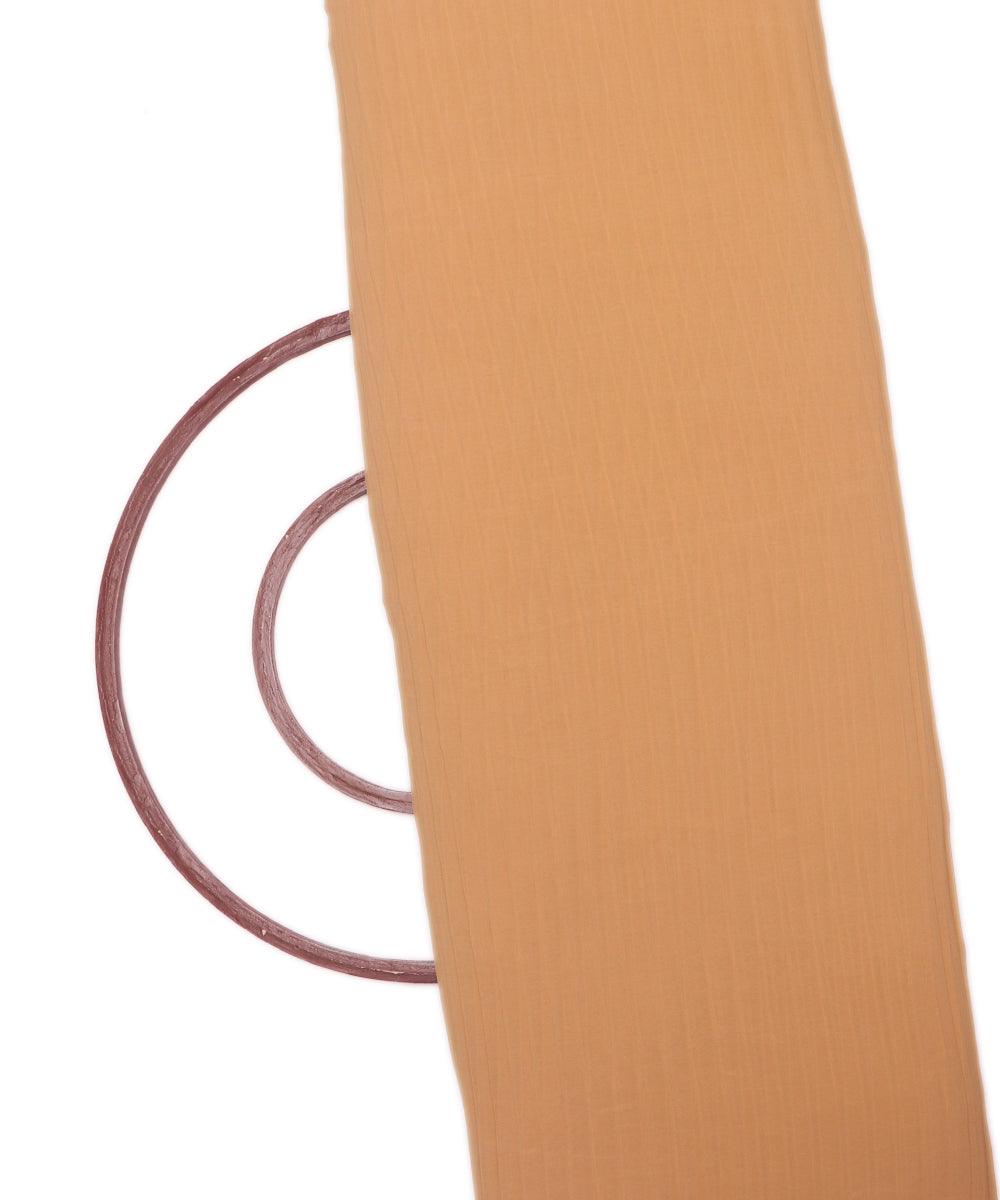 wood colour plain pleated georgette fabric