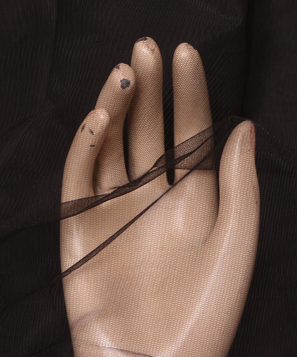 black plain tissue net fabric