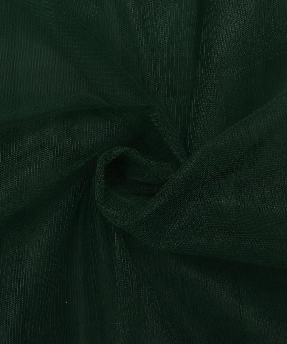 bottle green plain mesh net fabric