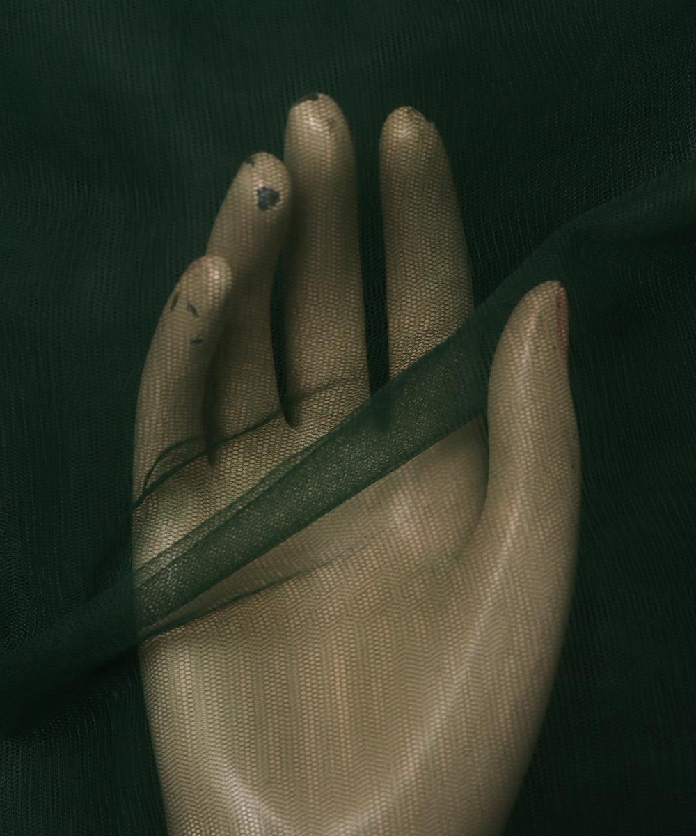 bottle green plain mesh net fabric