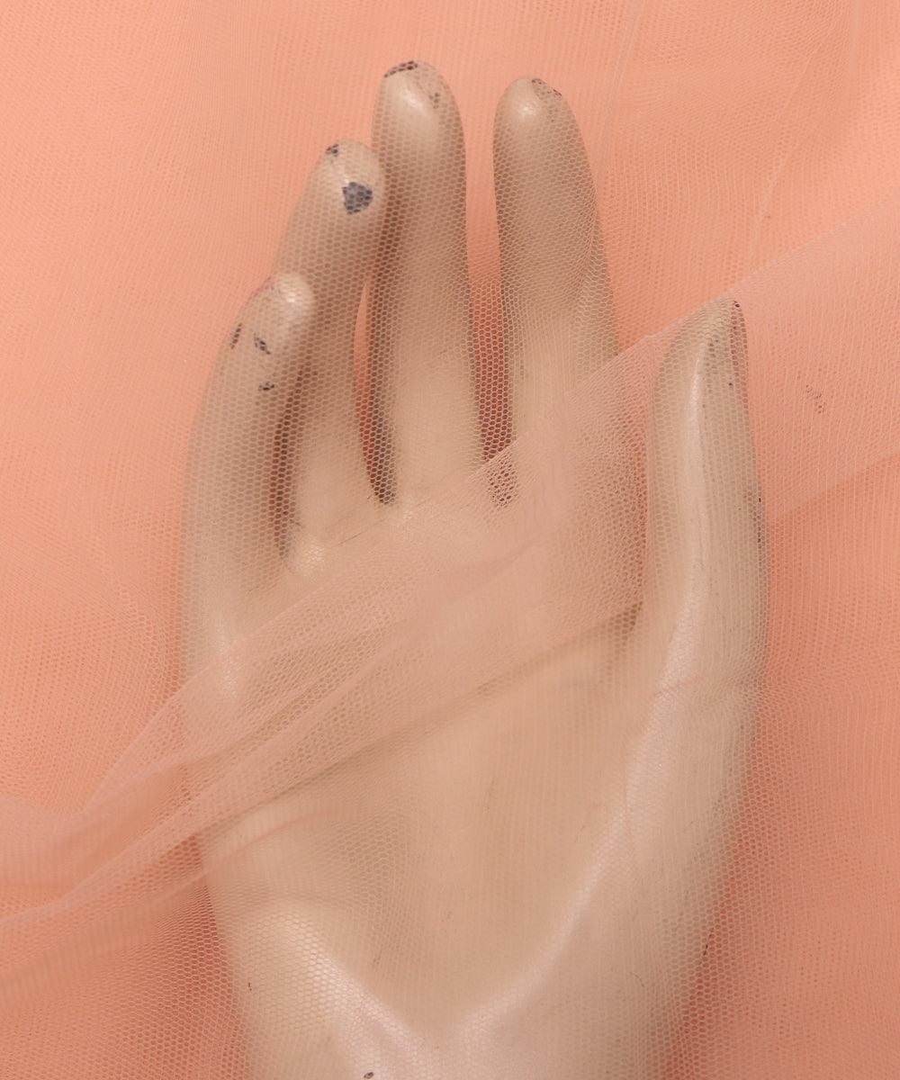 peach plain tissue net fabric