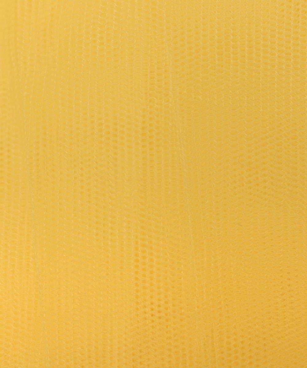 yellow plain mesh net fabric b128 3467