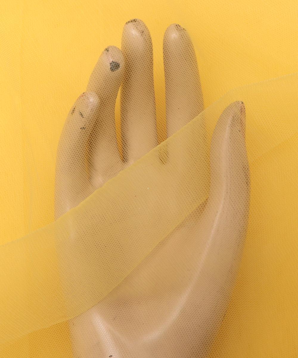 yellow plain mesh net fabric b128 3467