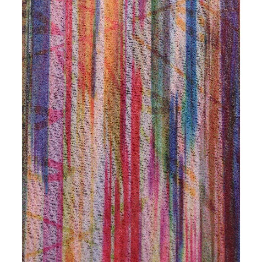 multi colour lining print georgette fabric