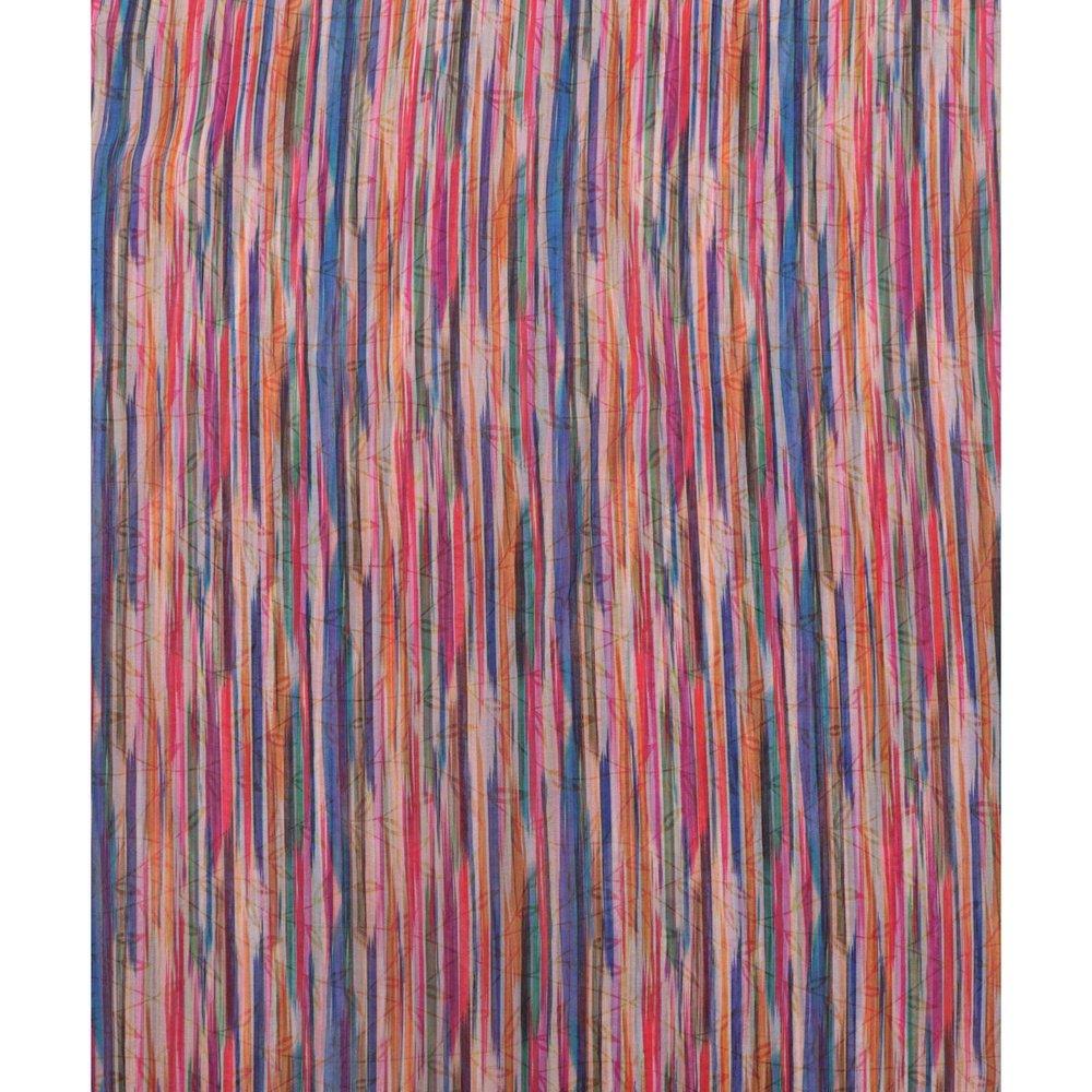 multi colour lining print georgette fabric
