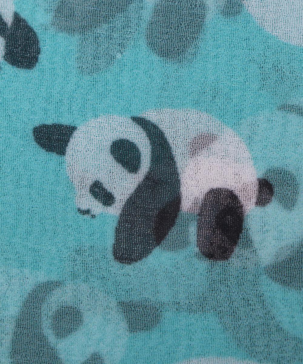 light blue colour floral print georgette fabric 1