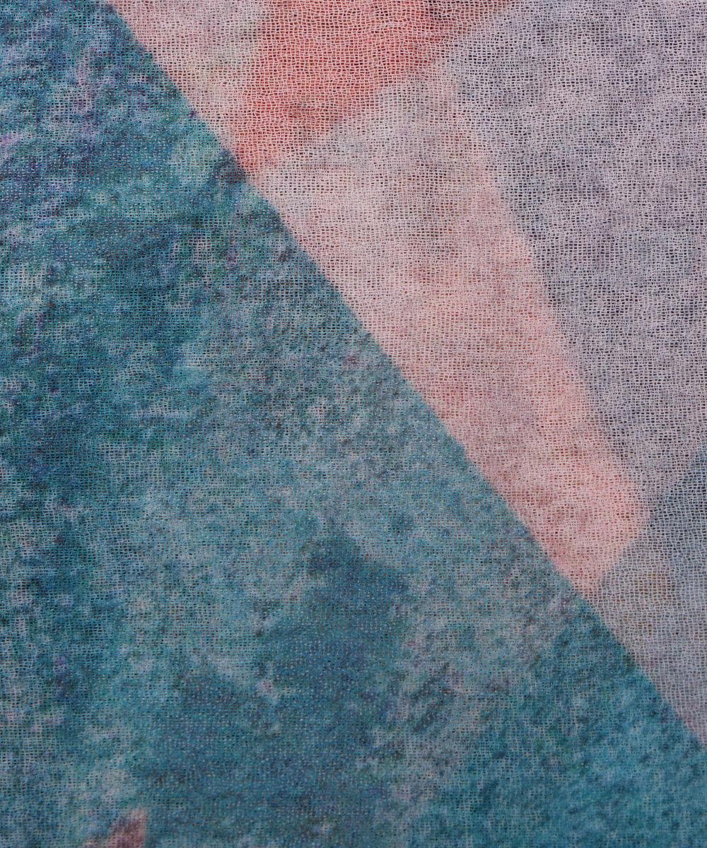 multi colour geometric print georgette fabric
