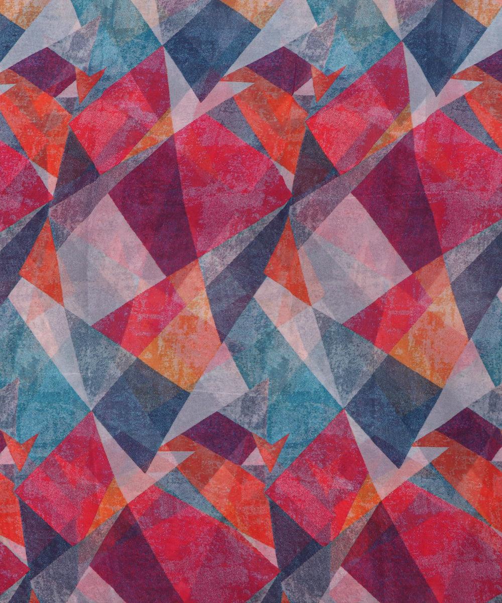 multi colour geometric print georgette fabric