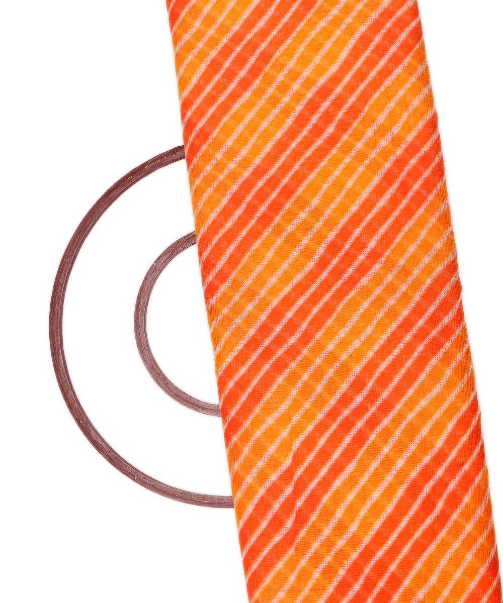 yellow colour lehariya print kota doria fabric