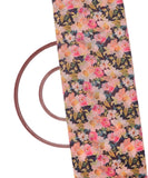 Black Colour Flower Print Chanderi Fabric