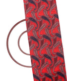Red Colour Paisley  Print Chanderi Fabric