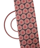 Black Colour Motif Print Chanderi Fabric