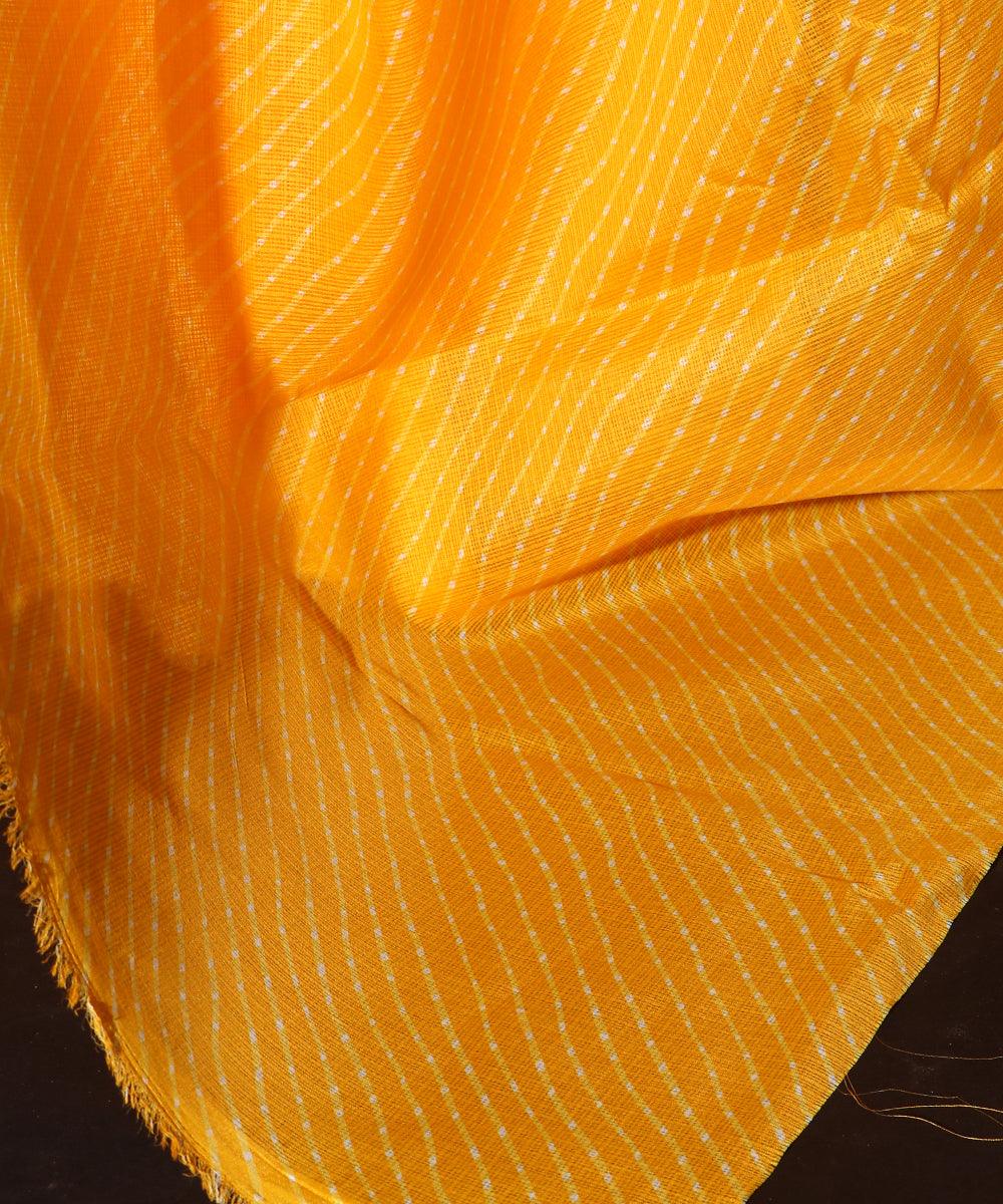 Yellow Colour Lehariya Print Kota Doria Saree