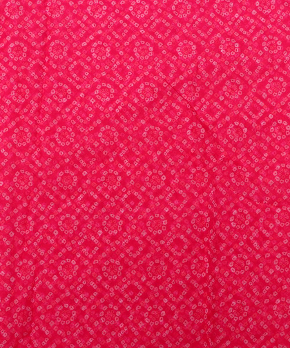 Magenta Colour Bandhani Digital Print Organza Fabric