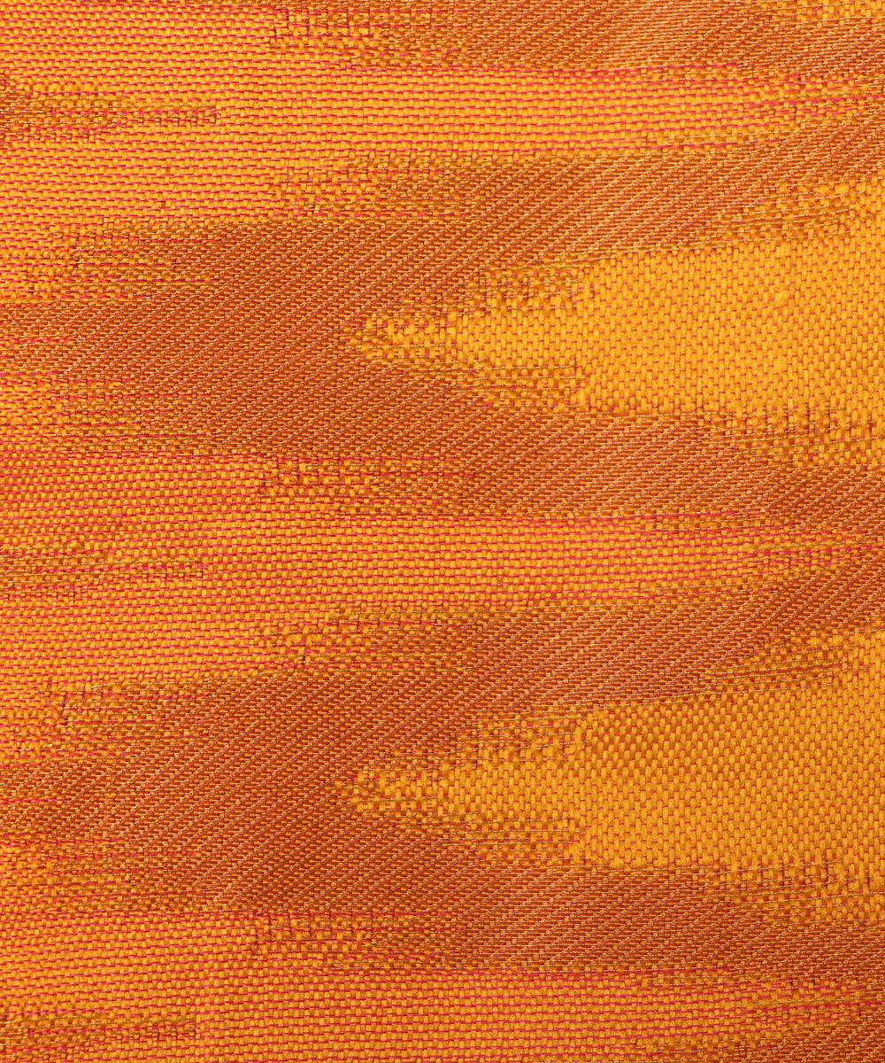 Yellow Colour Zig - Zag Print Brocade Silk Fabric