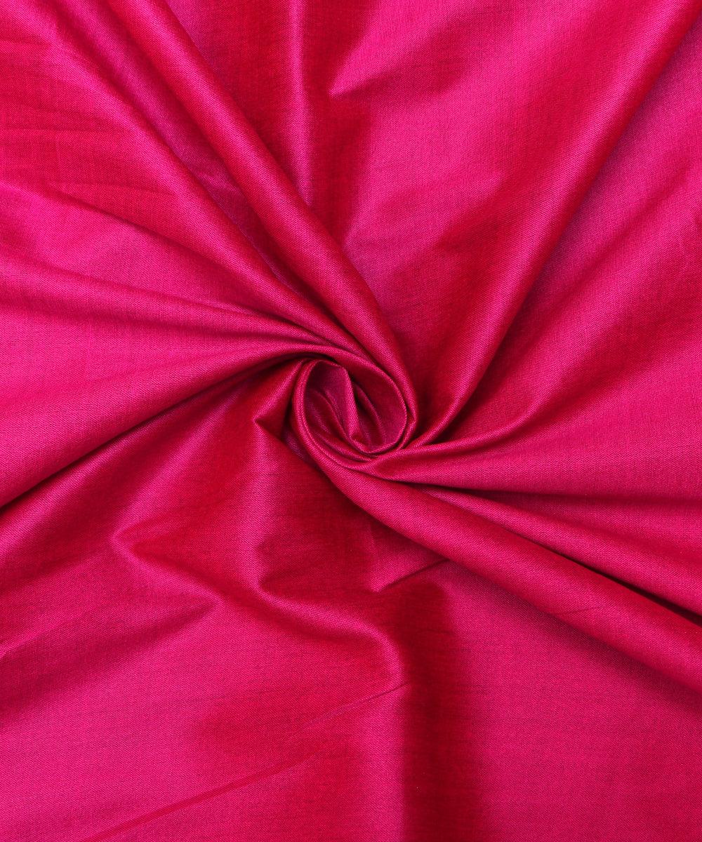 Magenta Color Double Side Border Brocade Silk Fabric