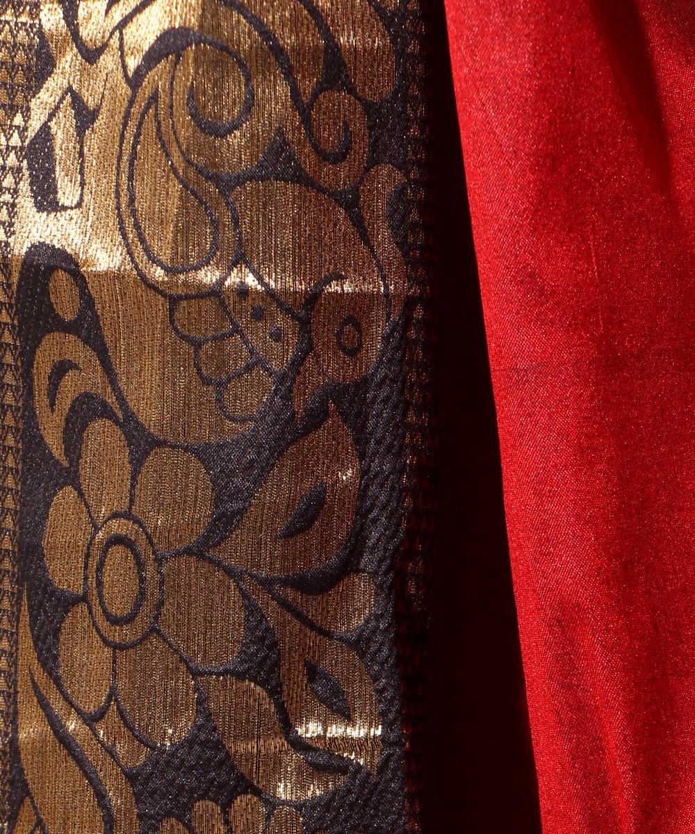 Maroon Colour Peacock Print Silk Border Saree