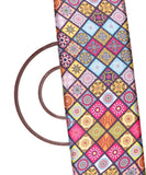 Multi Colour Abstract Print Satin Fabric