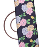 Blue Colour Floral Print Satin Fabric
