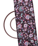 Black Colour Floral Print Satin Fabric