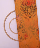 Yellow Colour  Floral Print Organza Fabric