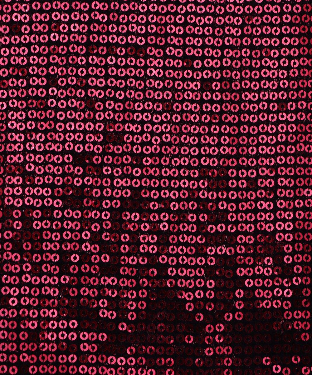 black and red small sequin georgette embroidery fabric o103 5691