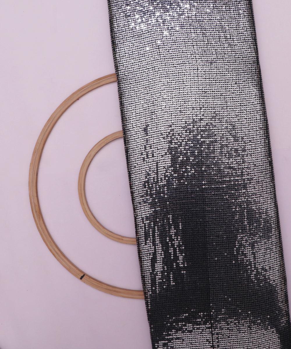 black and silver small sequin georgette embroidery fabric o103 5690