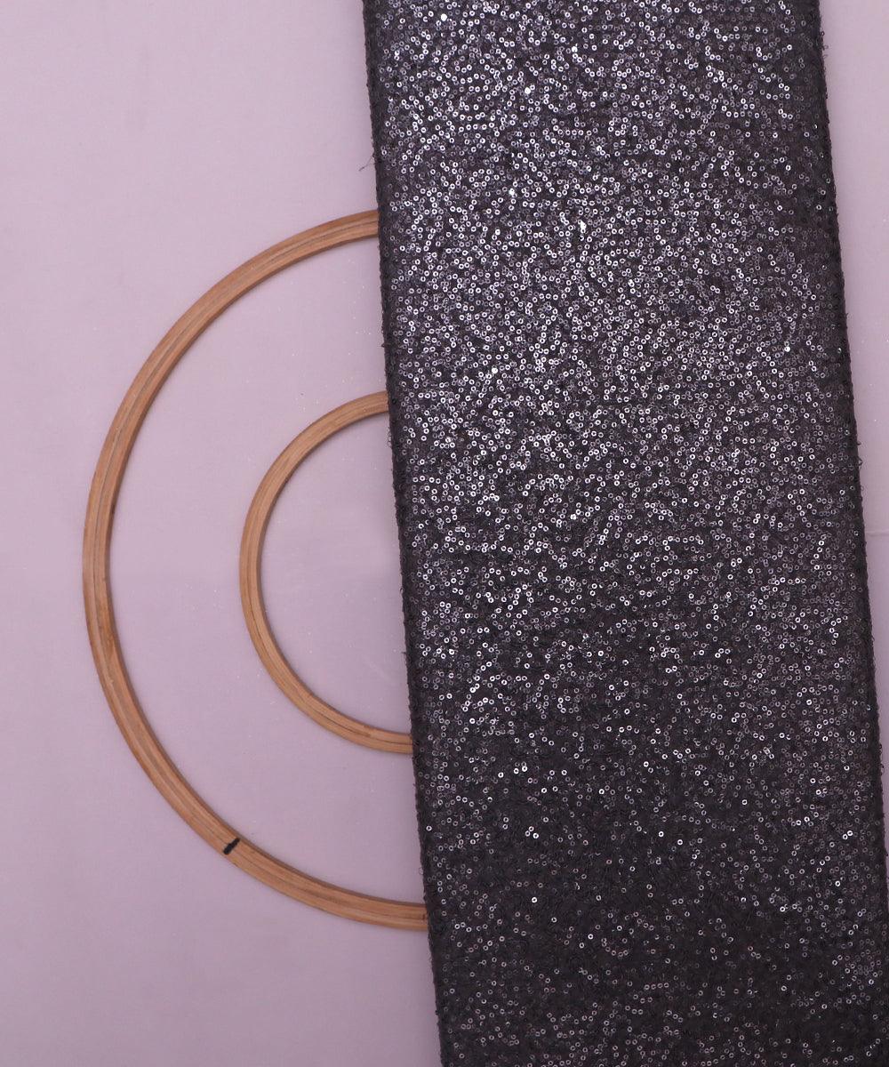 black small heavy sequin net fabric o132 5677