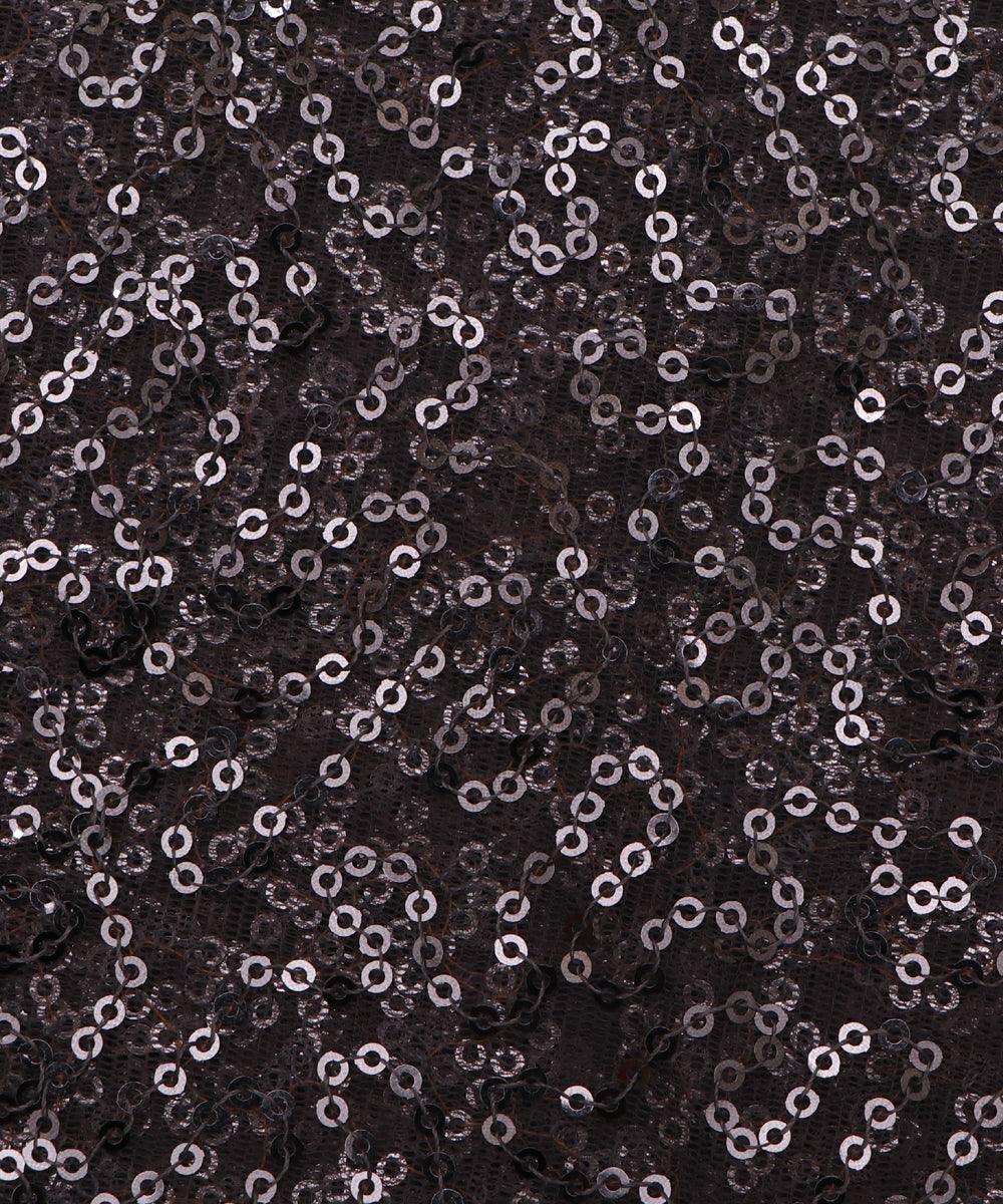 black small heavy sequin net fabric o132 5677