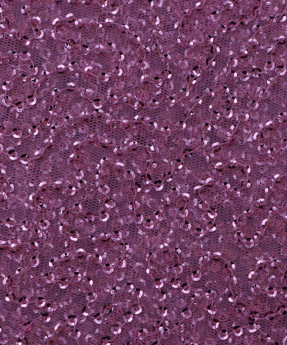light pink small heavy sequin net fabric