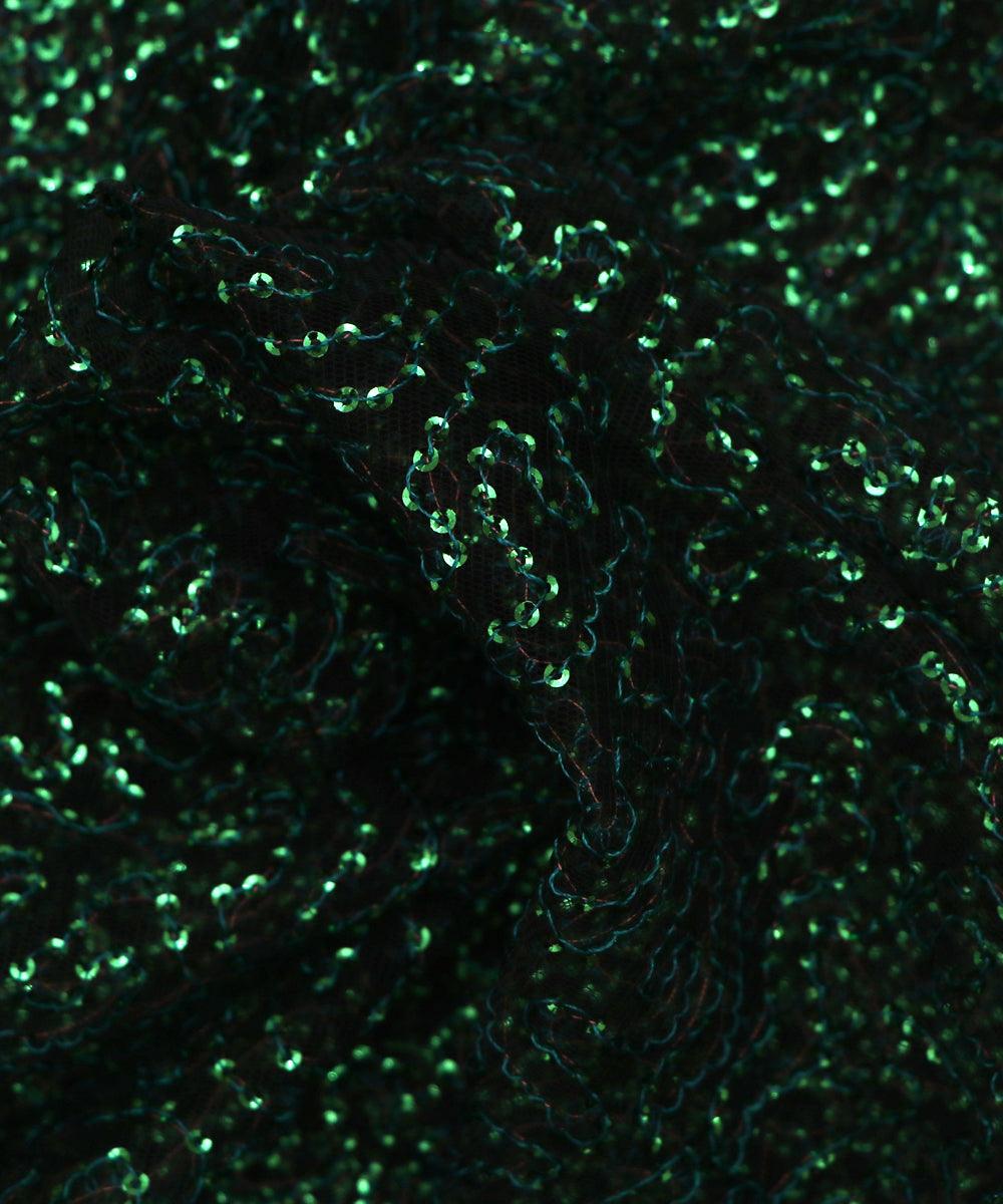 green small heavy sequin net fabric o132 5679