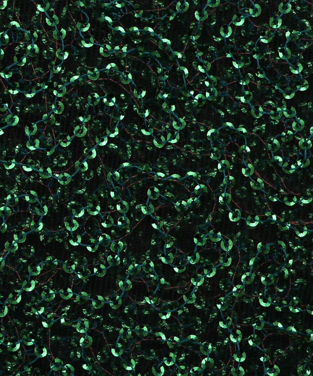 green small heavy sequin net fabric o132 5679