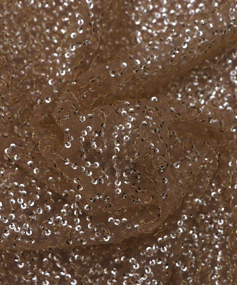 golden small heavy sequin net fabric o132 5680