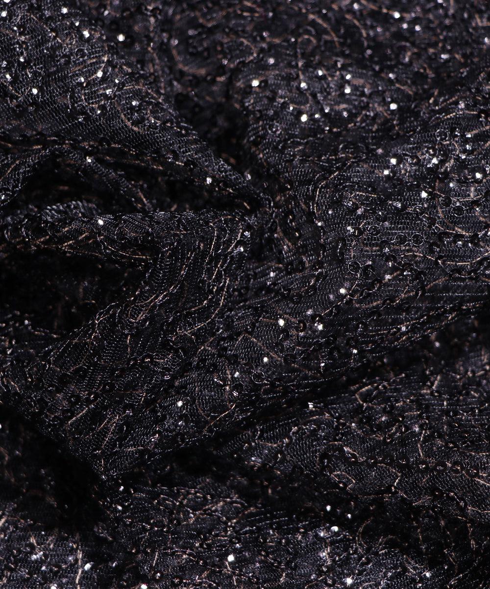 black small heavy sequin net fabric o132 5683