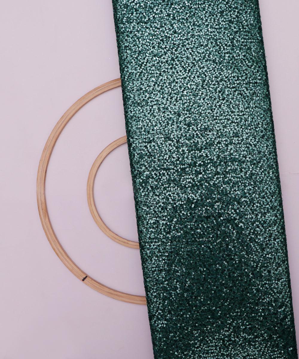 green and silver small heavy sequin net fabric o132 5686