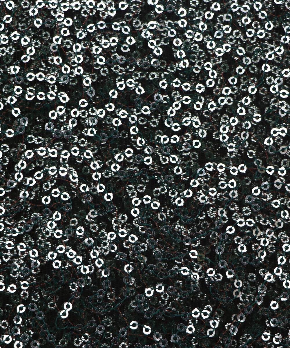 green and silver small heavy sequin net fabric o132 5686