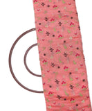 Pink Color Thread Embroidery Chanderi Fabric