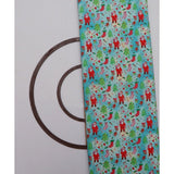 Aqua Blue Colour Digital Object Print Viscose Crepe Fabric
