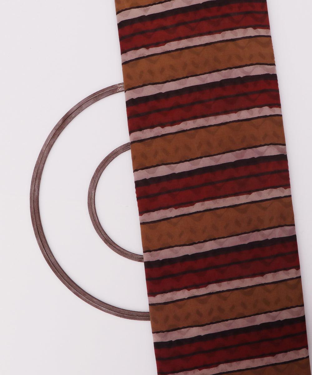 mustard maroon black abstract print cotton fabric